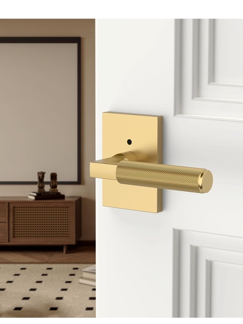 Gold Textured Modern Door Lever Handle - Home Other